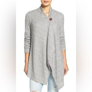 Cherish Gray Draped Open Front Cardigan Size: S